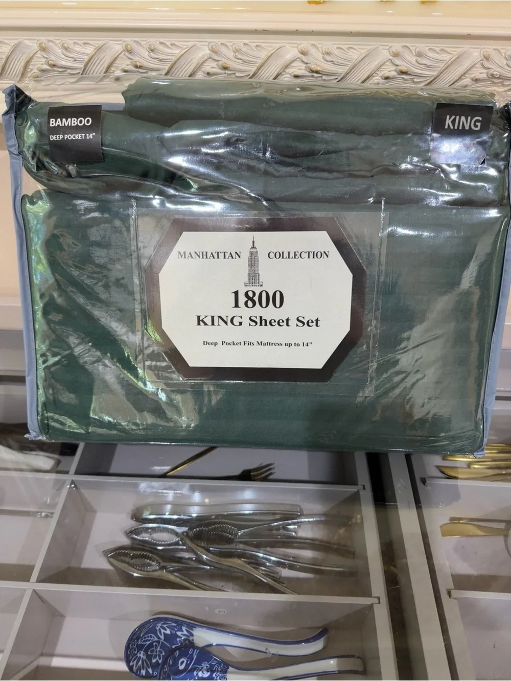 Bamboo 1800 King Sheet Set - Deep Green
